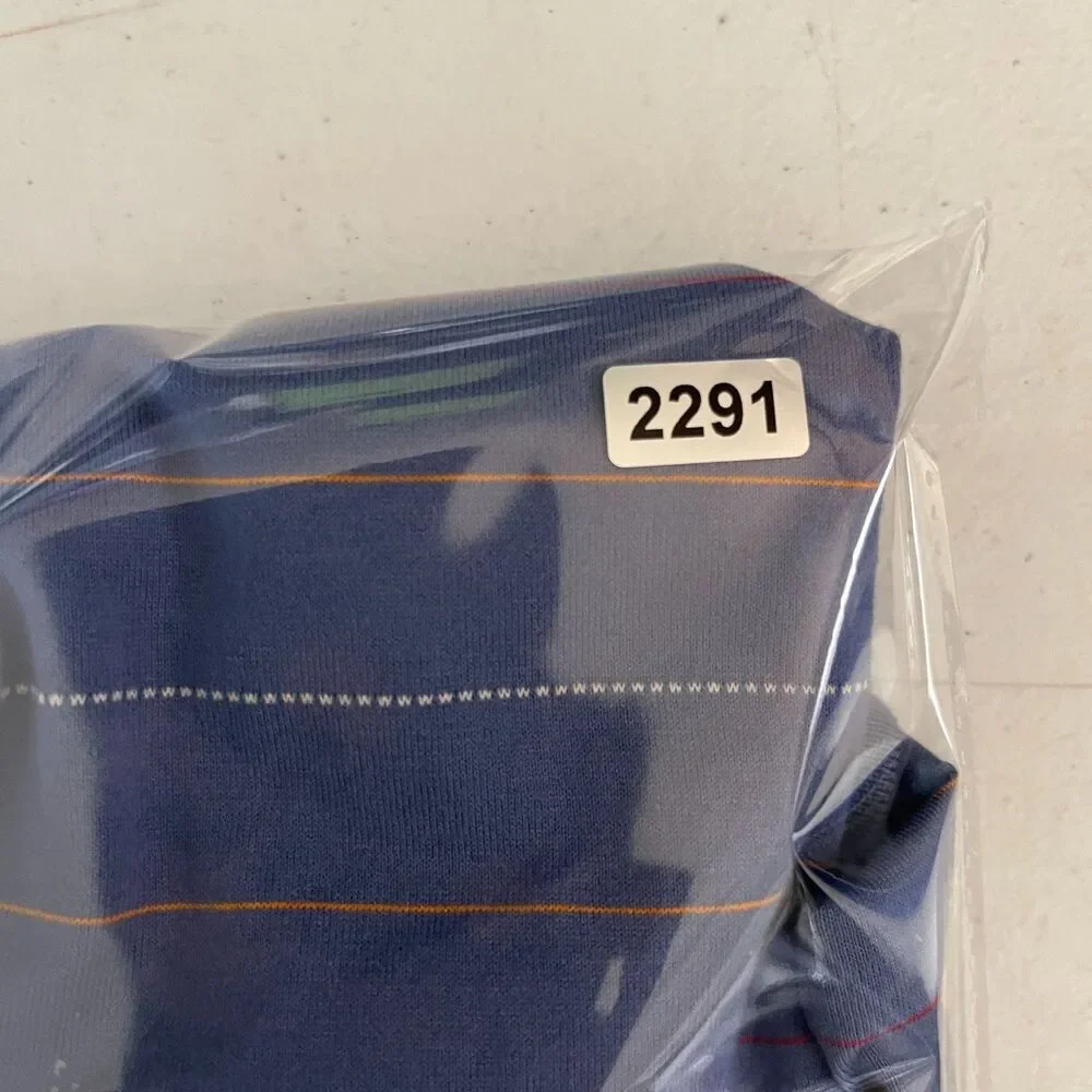 Nike Polo Shirt Mens 2XL Blue Striped Cotton Swoosh Logo Golf Tennis Resort Wear